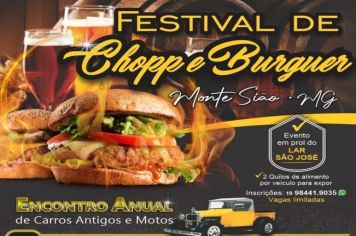 FESTIVAL DE BURGUER E CHOPP E ENCONTRO DE CARROS ANTIGOS ACONTECE EM MONTE SIÃO DE 2 À 5 DE NOVEMBRO