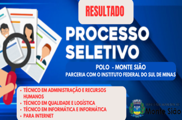 RESULTADO PRELIMINAR PROCESSO SELETIVO DE TUTOR POLO MONTE SIÃO