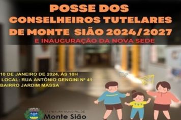 CONSELHEIRAS TUTELARES TOMARÃO POSSE EM MONTE SIÃO DIA 10 DE JANEIRO. NOVA SEDE TAMBÉM SERÁ INAUGURADA