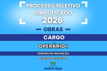 Processo Seletivo Simplificado para contratação de Operário I