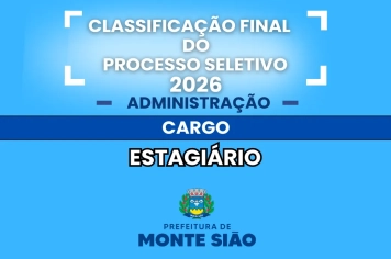 Classificação final do Processo Seletivo para formação de cadastro reserva para a realização de Estágio não Obrigatório Remunerado