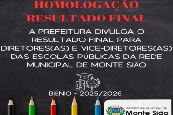 HOMOLOGAÇÃO DO RESULTADO FINAL DAS ELEIÇÕES DE DIRETORES(AS) E VICE DIRETORES(AS) DA REDE MUNICIPAL DE ENSINO