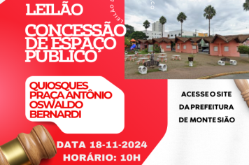 LEILÃO DE ESPAÇO PÚBLICO - QUIOSQUES DA PRAÇA ANTÔNIO OSWALDO BERNARDI