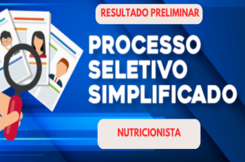RESULTADO PROCESSO SELETIVO PARA NUTRICIONISTA