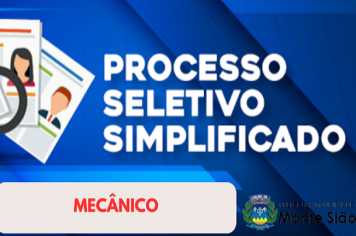 A Prefeitura Municipal comunica abertura de Processo Seletivo para a contratação de Mecânico Especializado em Máquinas Pesadas e Motores à Diesel de veículos pesados e 