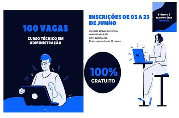 NÃO PERCA A OPORTUNIDADE DE FAZER SEU CURSO TÉCNICO GRATUITO