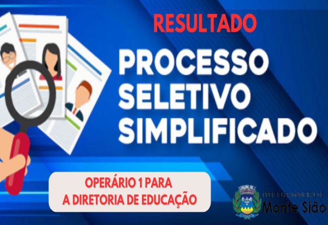 RESULTADO DO PROCESSO SELETIVO SIMPLIFICADO DE OPERÁRIO I, PARA A DIRETORIA DE EDUCAÇÃO.