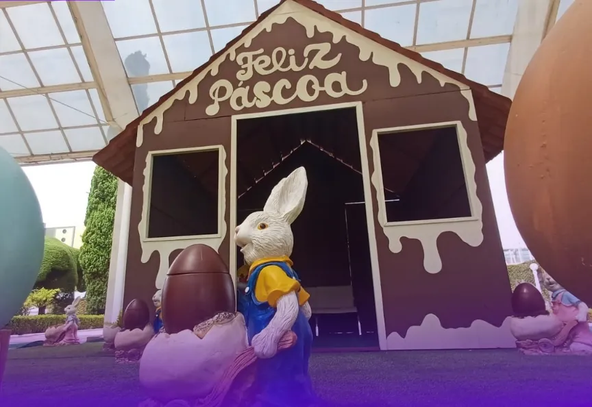 Monte Sião é tomada por coelhos com decoração de Páscoa