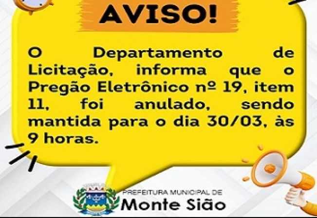 AVISO SOBRE ANULAÇÃO DE ITEM DE PREGÃO ELETRÔNICO