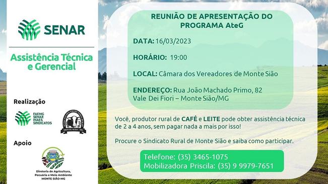 ATENÇÃO PRODUTOR DE CAFÉ E LEITE DE MONTE SIÃO