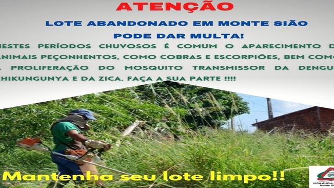 EVITE MULTAS, FAÇA A LIMPEZA DE SEU TERRENO!!  - O valor da multa aplicada de acordo com o VRM é de R$1.200,00