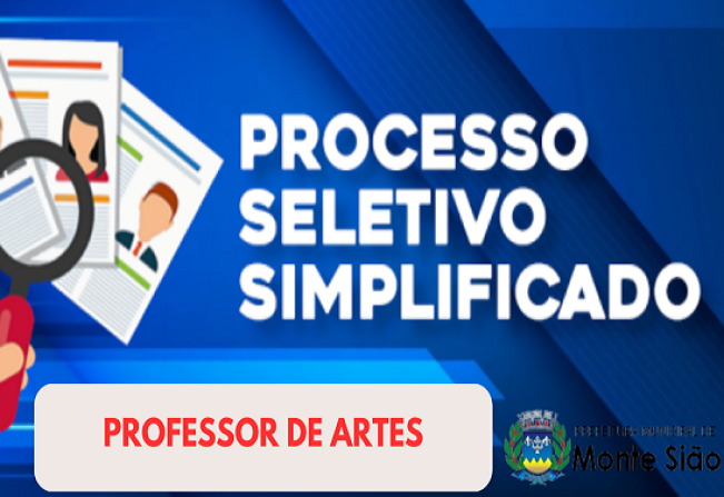 A Prefeitura Municipal comunica abertura de Processo Seletivo para a contratação de Professor de Artes